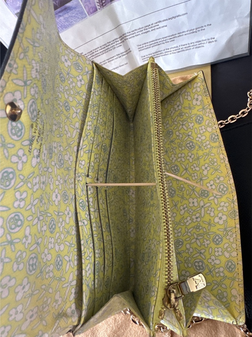 Louis Vuitton Monogram W/ Floral Print Sarah Wallet W/COA